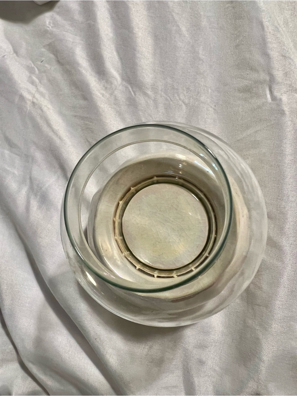 Vintage Iridescent Hurricane Lamp with Glass Cover - Picture 2 of 5